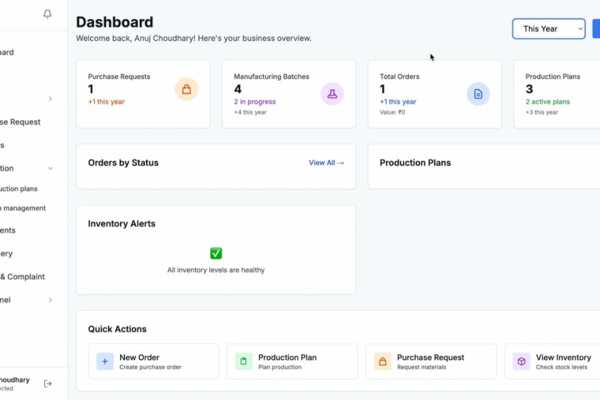 Dashboard - ProSca QMS