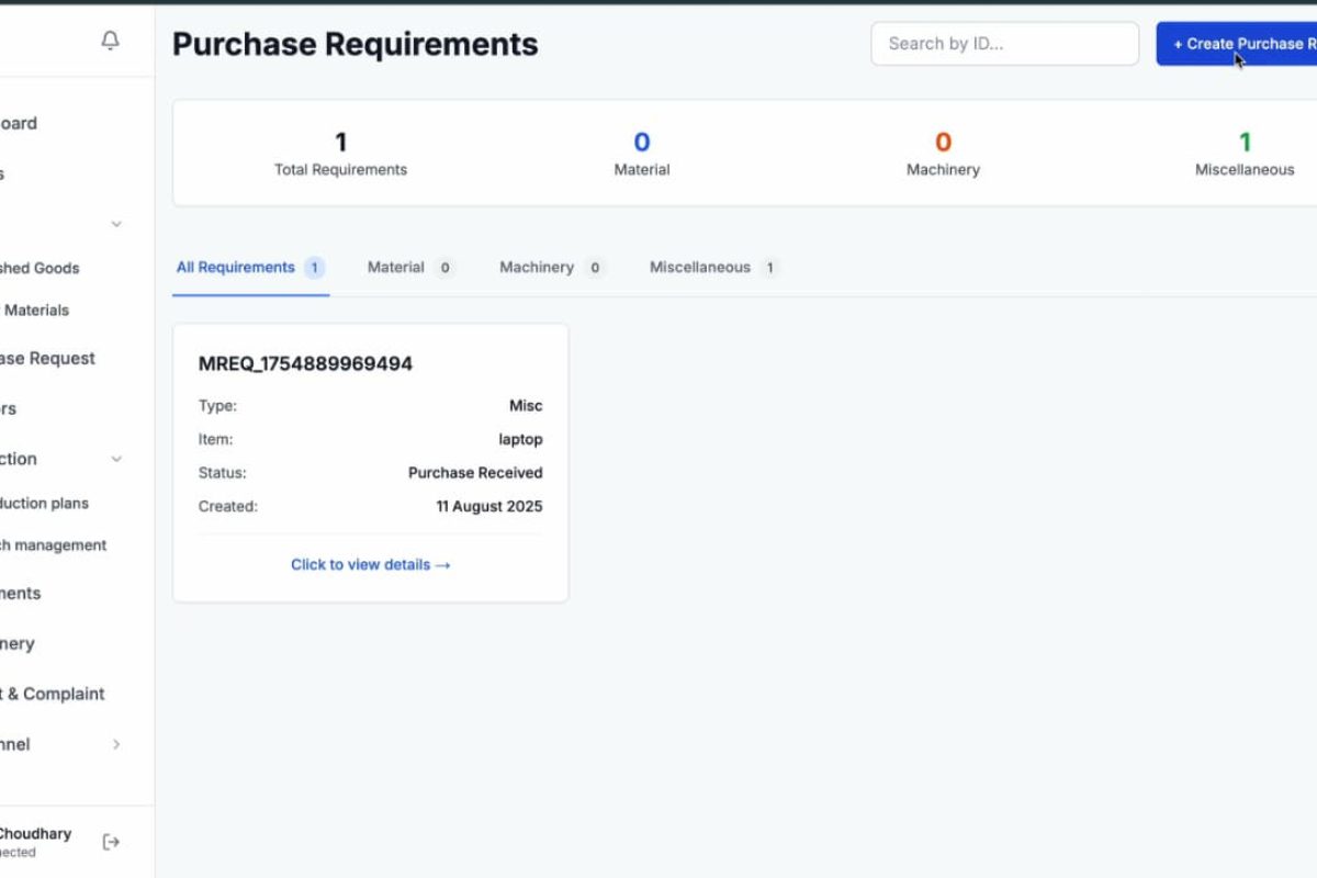 Purchase Requirements - ProSca QMS